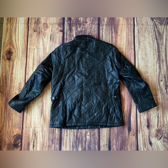 Smart Range Men's Long Sleeve Full Zip Button Black Leather Jacket 3XL - Picture 11 of 12